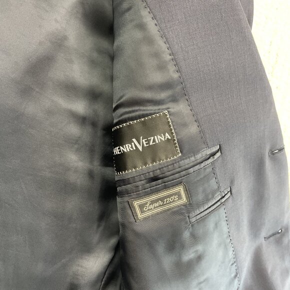 Canali Super 120s Wool Blazer Men’s Sz 54R Dark Blue 100% Wool Sport Coat Jacket - Picture 13 of 16